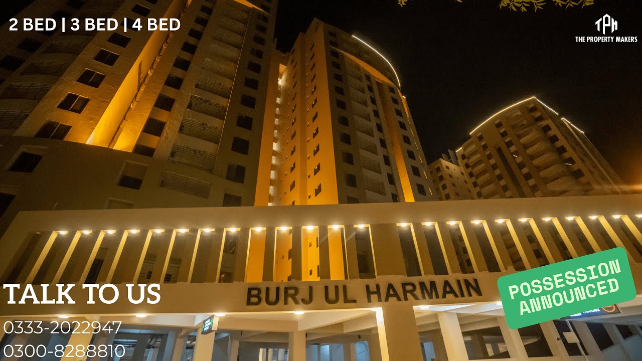 Burj Ul Harmain Apartments Opposite Rim Jhim Towers - Karachi. Possession Announced