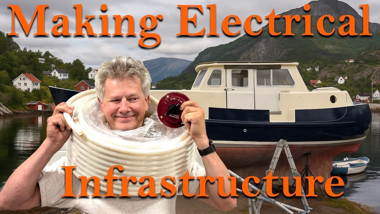 Ep 62 Making Electrical Infrastructure In the Motorsailer. For Future Wiring.