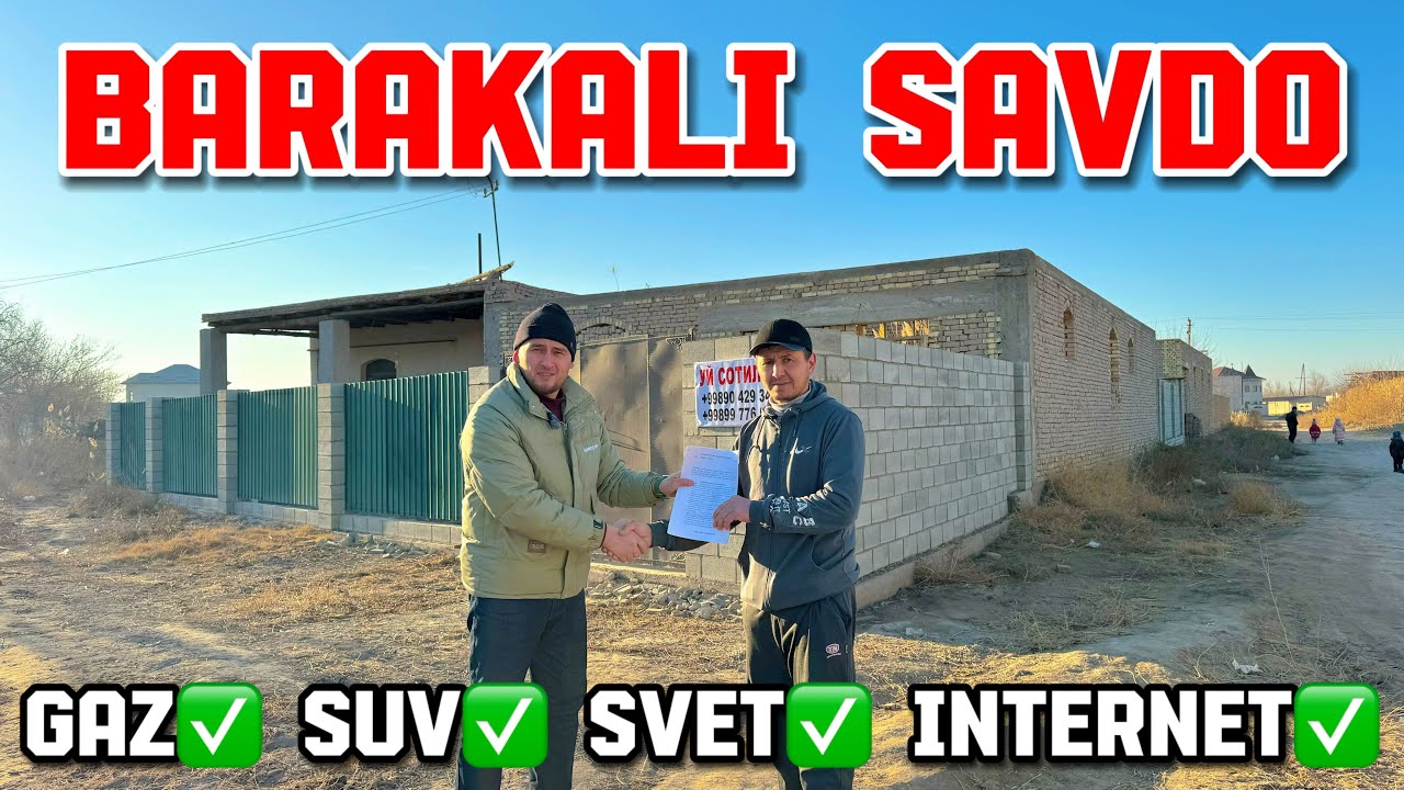 ХИВА БУСТОН МАХАЛЛАСИДА🔥КУРУЛУШИ ТУГАНЛАНМАГАН🔥ХОВЛИ ЖОЙ СОТИЛАДИ🔥
