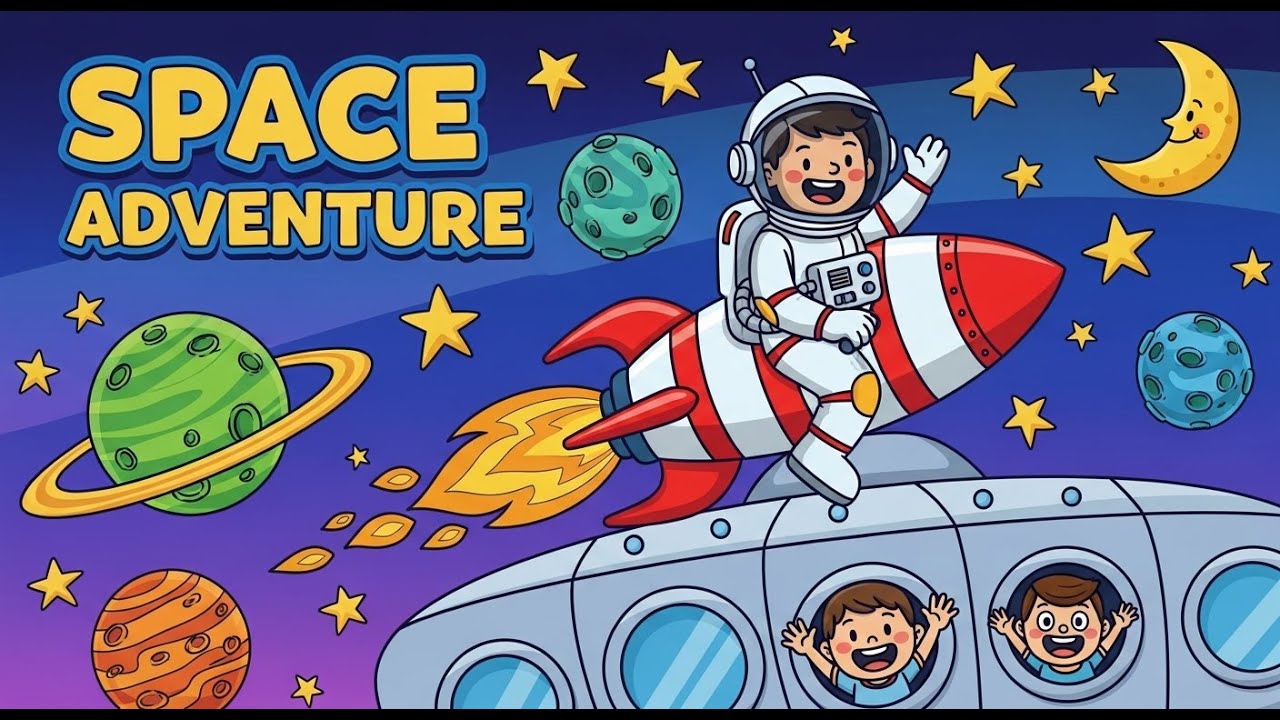 Space Adventure 1 🚀🌌 | Fun Learning Song for Kids | Happy Tale & Tune
