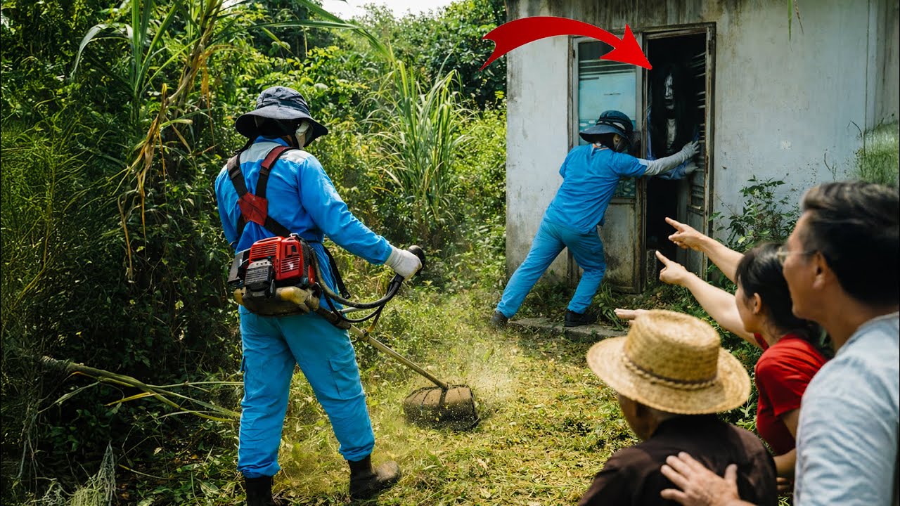 Time-Lapse: Workers Freeze in Terror While Cleaning an Abandoned House After a Ghost Appears
