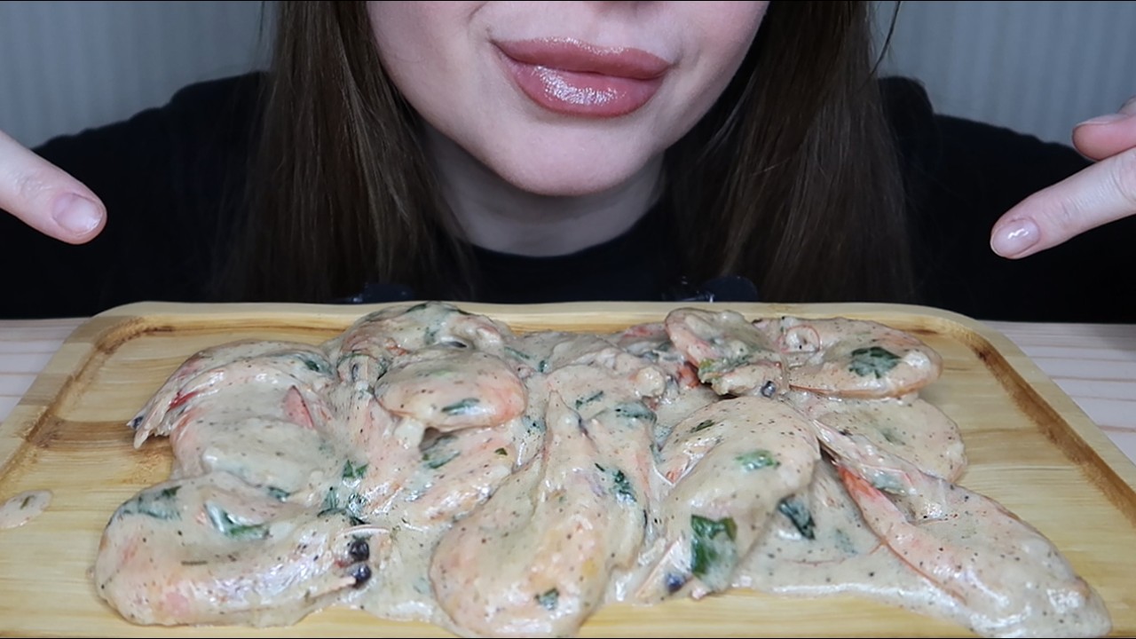 🦐/ASMR/ Креветки В Чесночном Соусе/ Звуки Еды