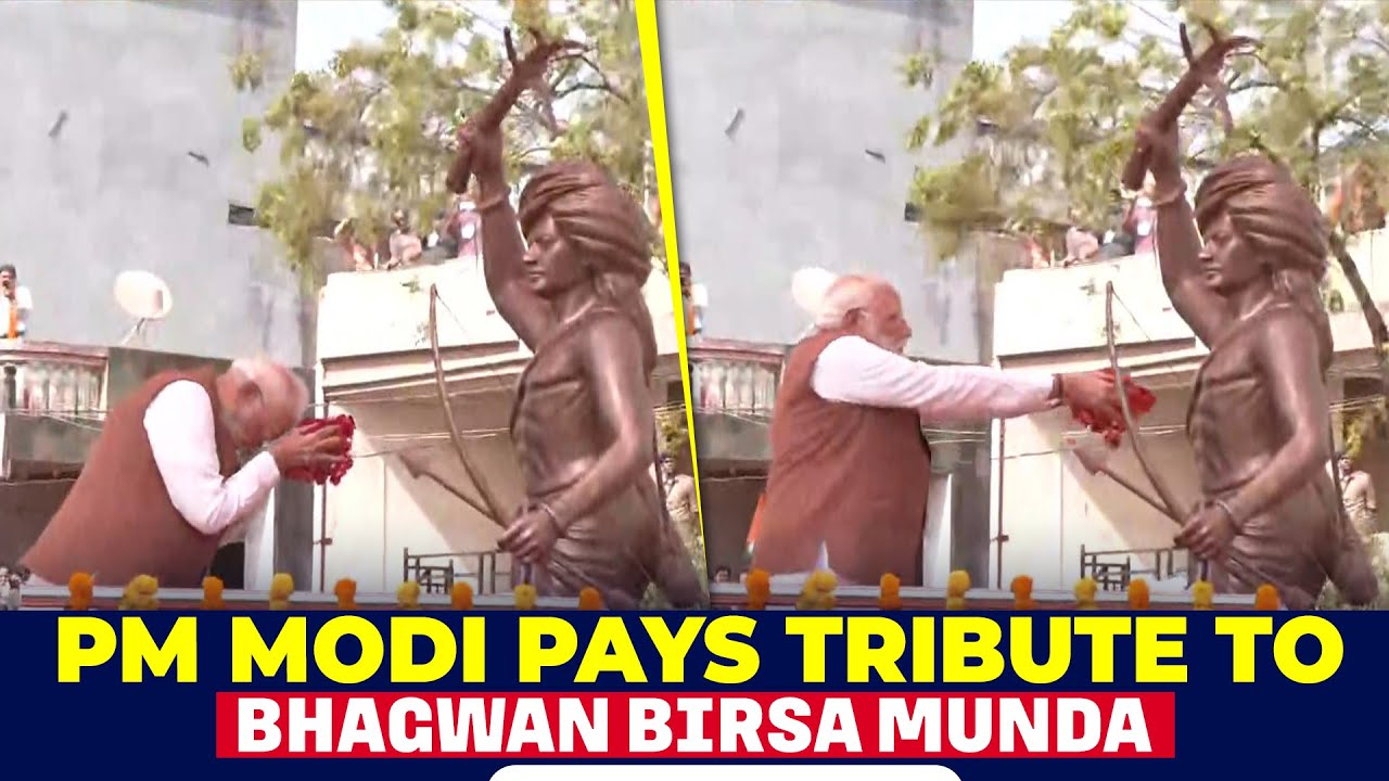 PM Modi pays tribute to Bhagwan Birsa Munda on his birth anniversary in Dediapada, Gujarat