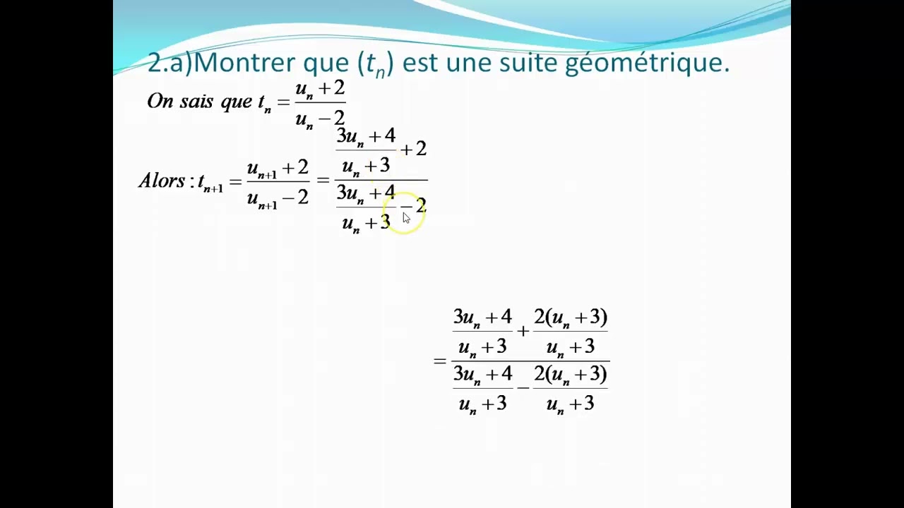 suite geometrique type bac