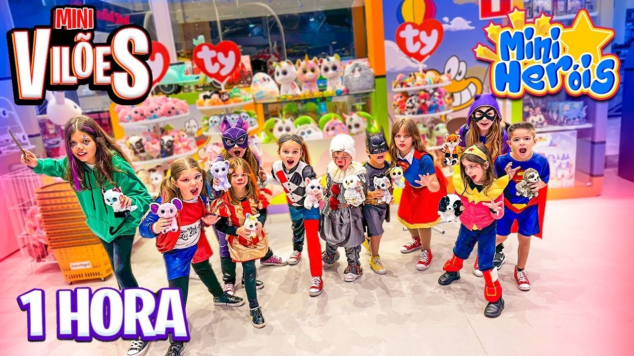 ★ VÁRIOS VÍDEOS DOS FILHOS DOS SUPER VILÕES VÃO MORAR NA LOJA DE BRINQUEDOS EM 24 HORAS !!! ★