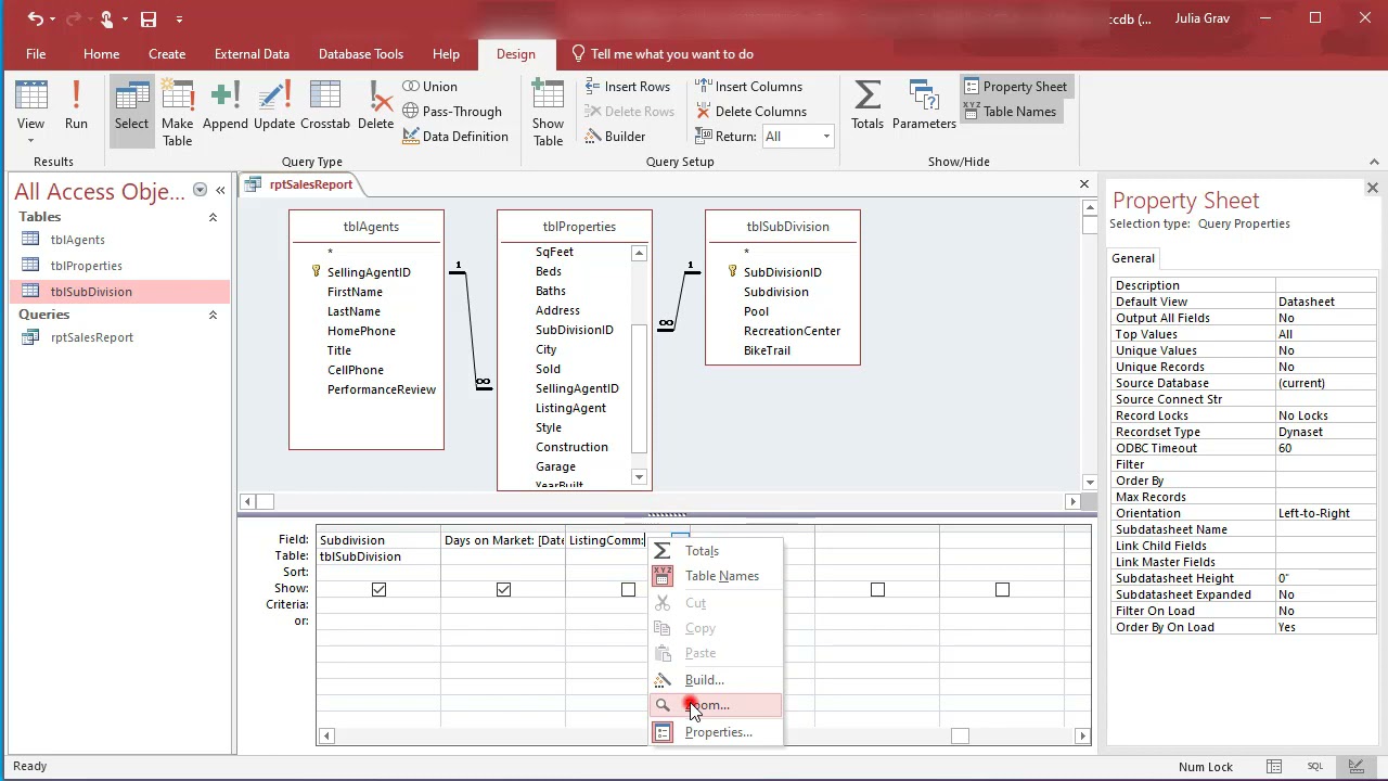 Access - Creating Calculated Fields in a Query