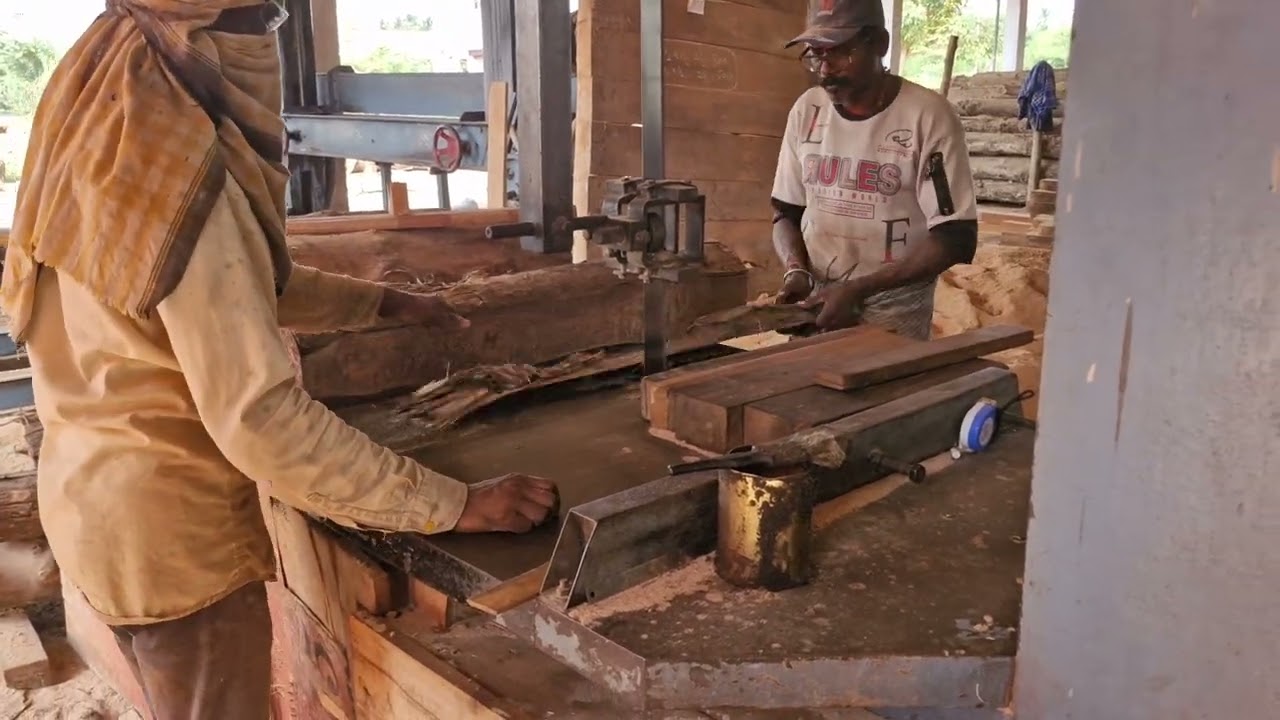 Indian fastest teak wood cutter per day 200cft cutting process