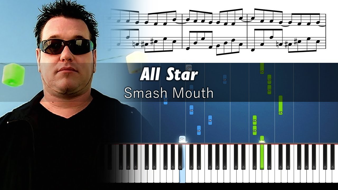 Smash Mouth - All Star - Piano Tutorial with Sheet Music
