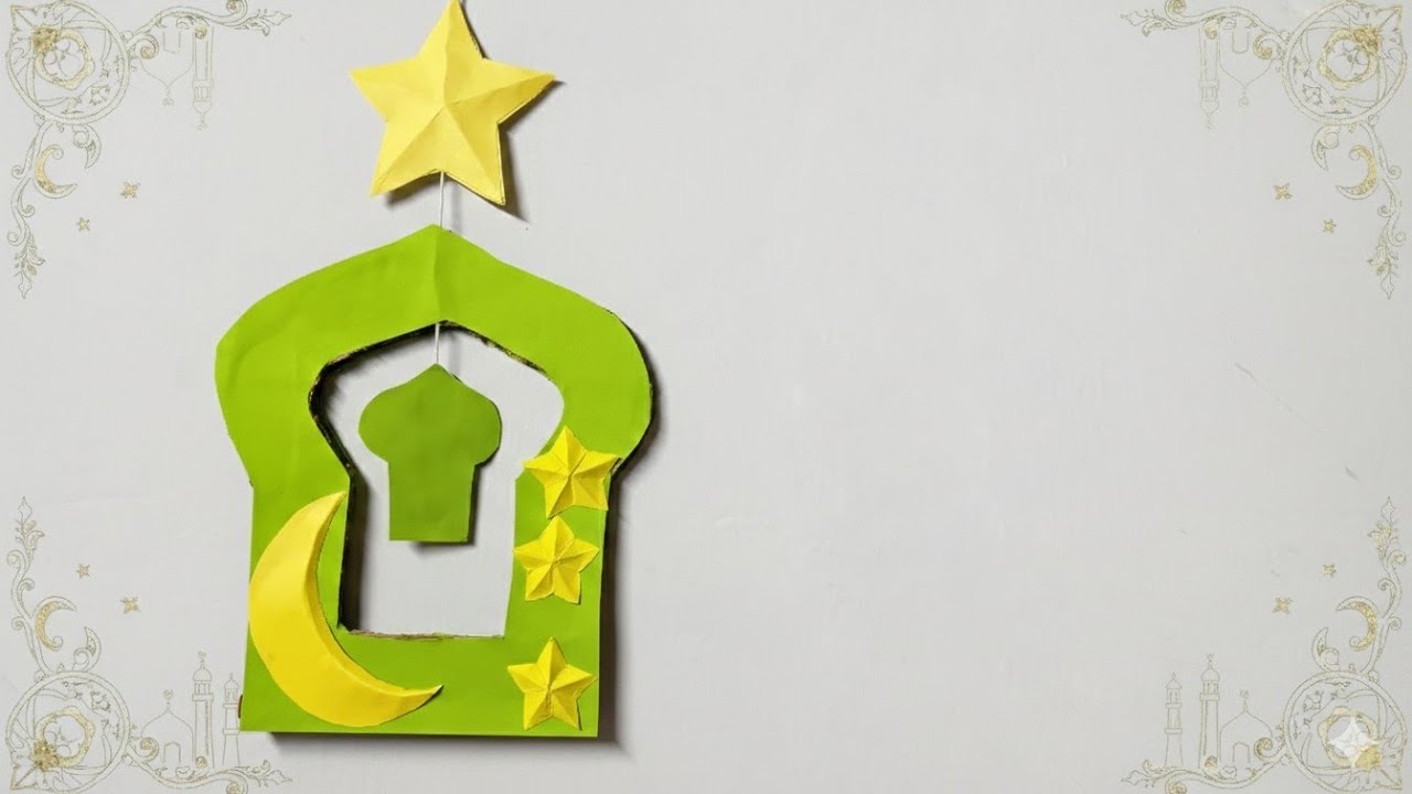 Hiasan Dinding untuk Ramadhan atau Lebaran dari Kertas dan Kardus