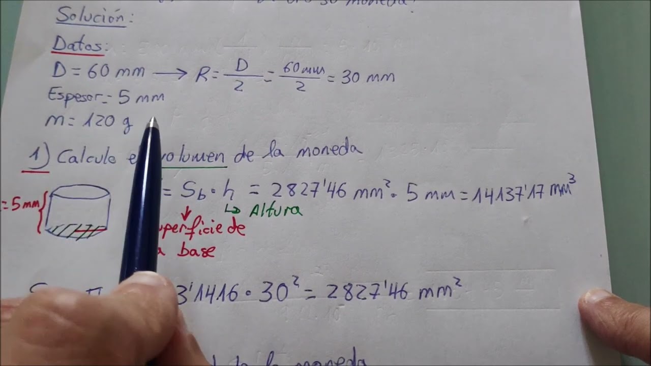 Problema densidad. Cálculo geométrico volumen. 2º ESO