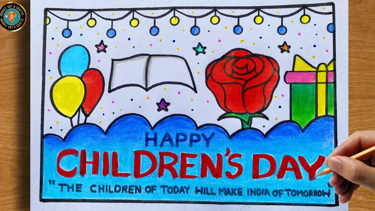 Children’s Day Drawing/ Happy Children’s Day Drawing / How To Draw Children’s Day Poster Drawing 
