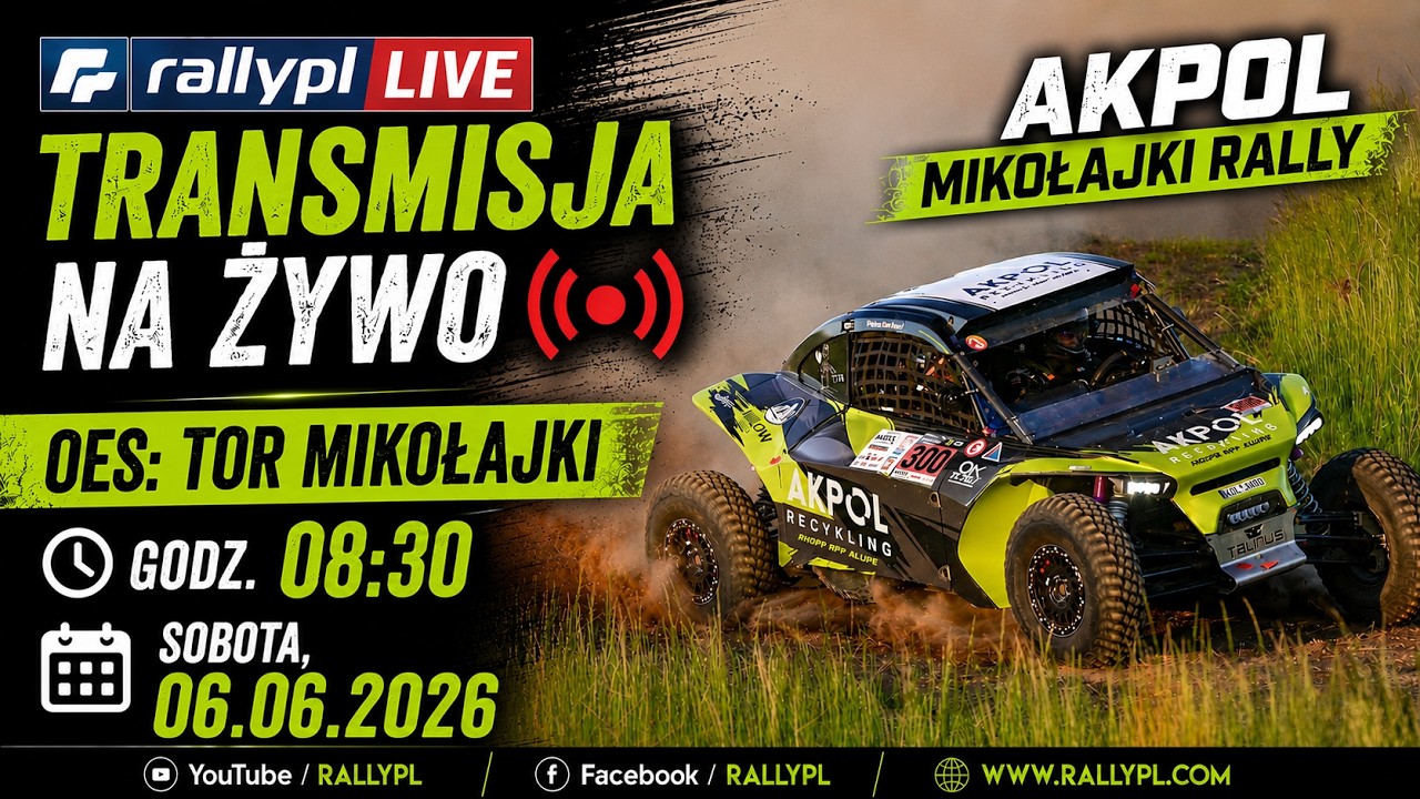 🎥 LIVE: AKPOL Mikołajki Rally 2026 - OS2 Tor Mikołajki