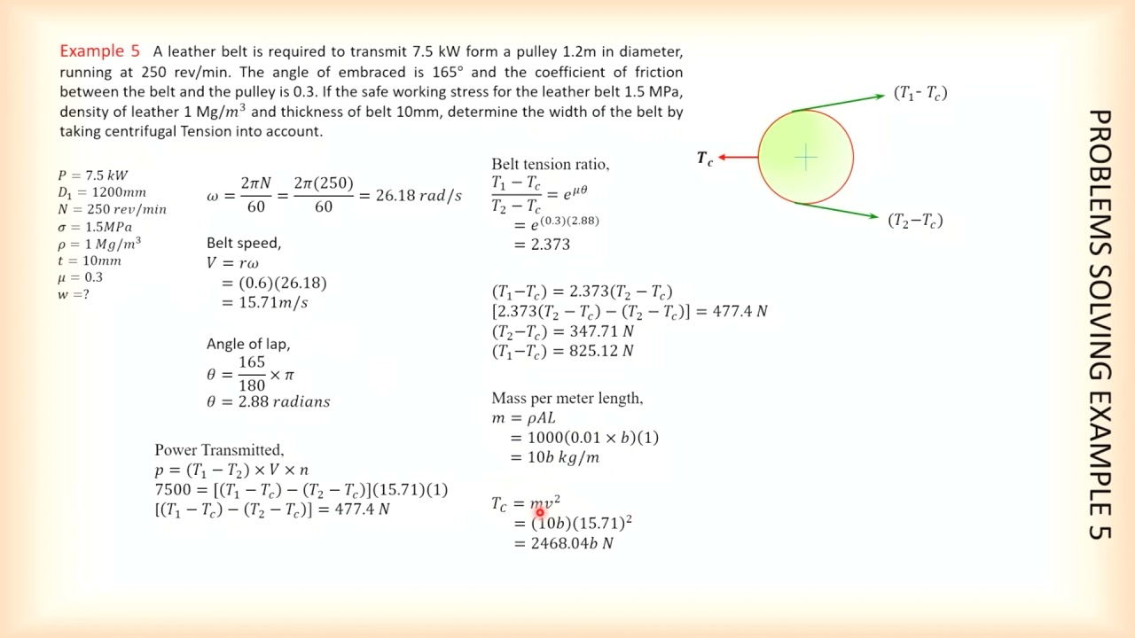 Mechanical Engineering   Belt & Pulleys Problems Solving 8 to 11