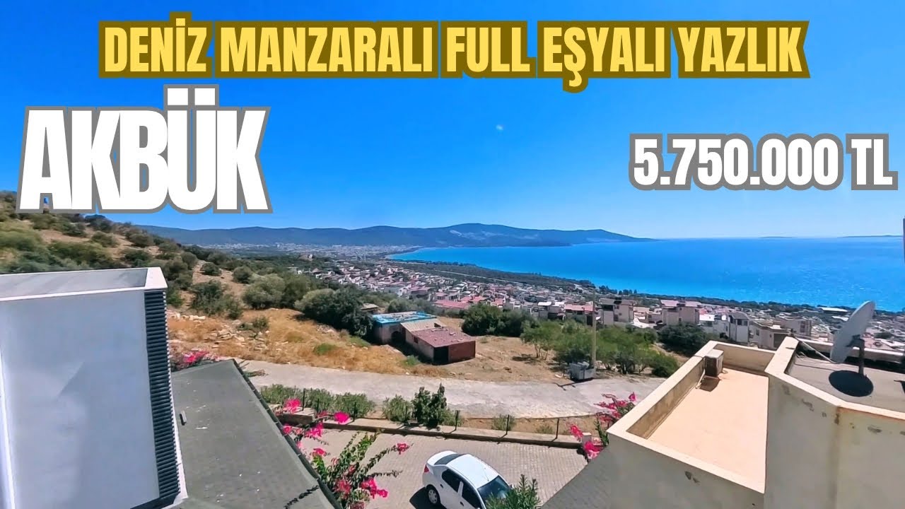 Deniz Manzaralı Full Eşyalı 3+1 Yazlık #türkiye #turkey #didim #akbük #satılık #villa #villaturu 