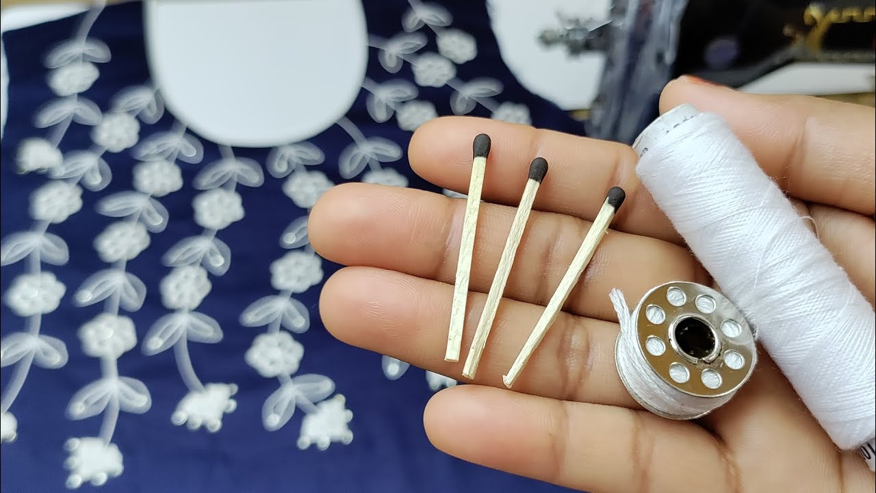 सिर्फ सफेद धागे से बनाएं simple machine में ये खूबसूरत neck design | beautiful embroidery designs 🤩