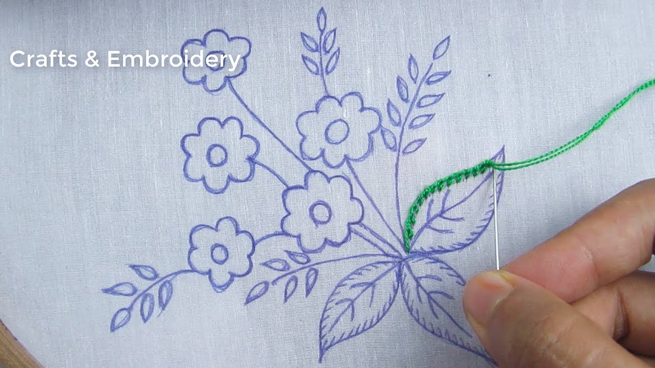 Hand Embroidery, Beautiful Flower Embroidery Design, Easy Flower Embroidery