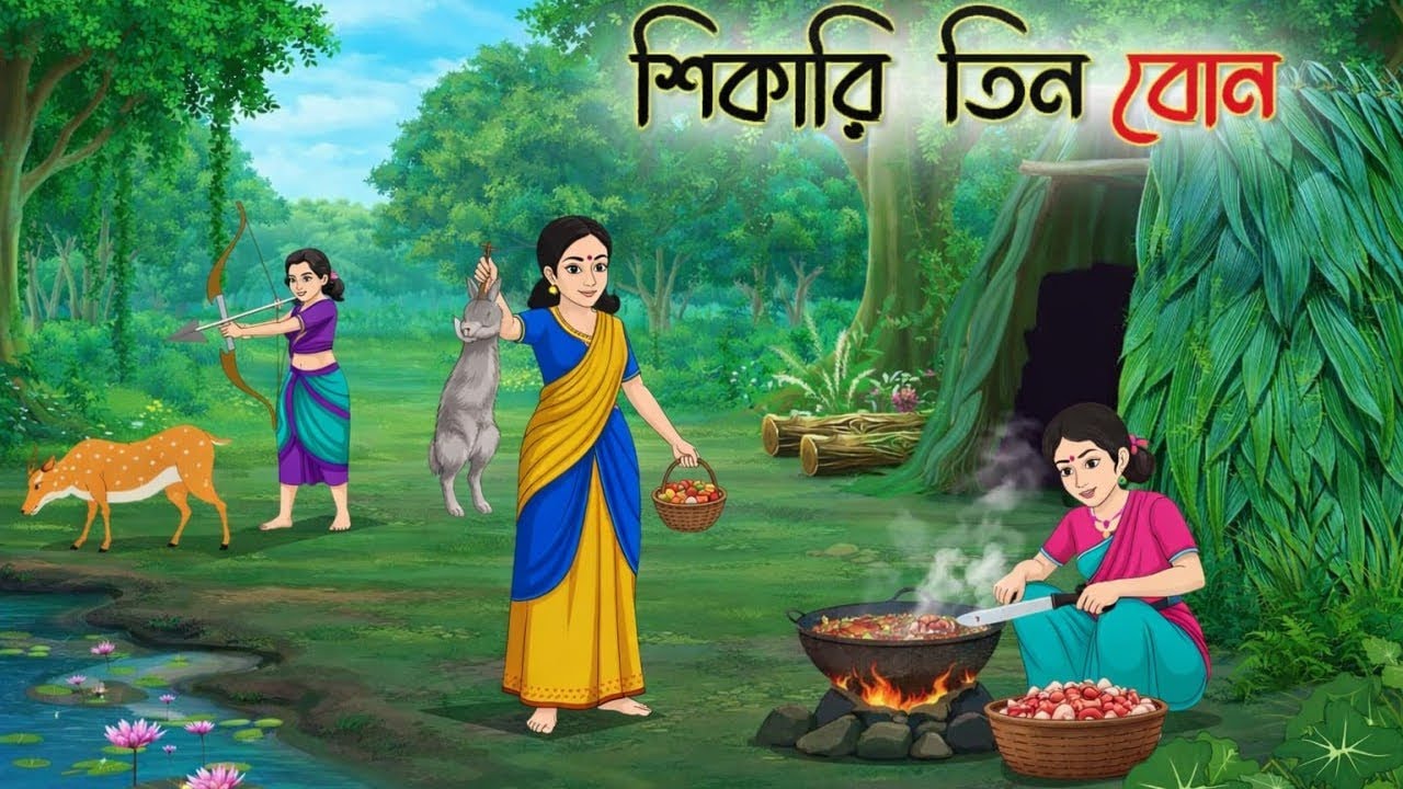 শিকারি তিন বোন  | Bengali Moral Stories Cartoon | Bangla Golpo | Thakumar Jhuli