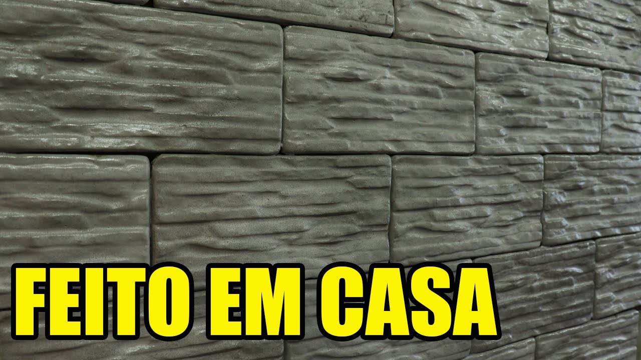 Veja como Eu fiz placas cimentícias em casa - Efeito Pedra Concreto A VISTA