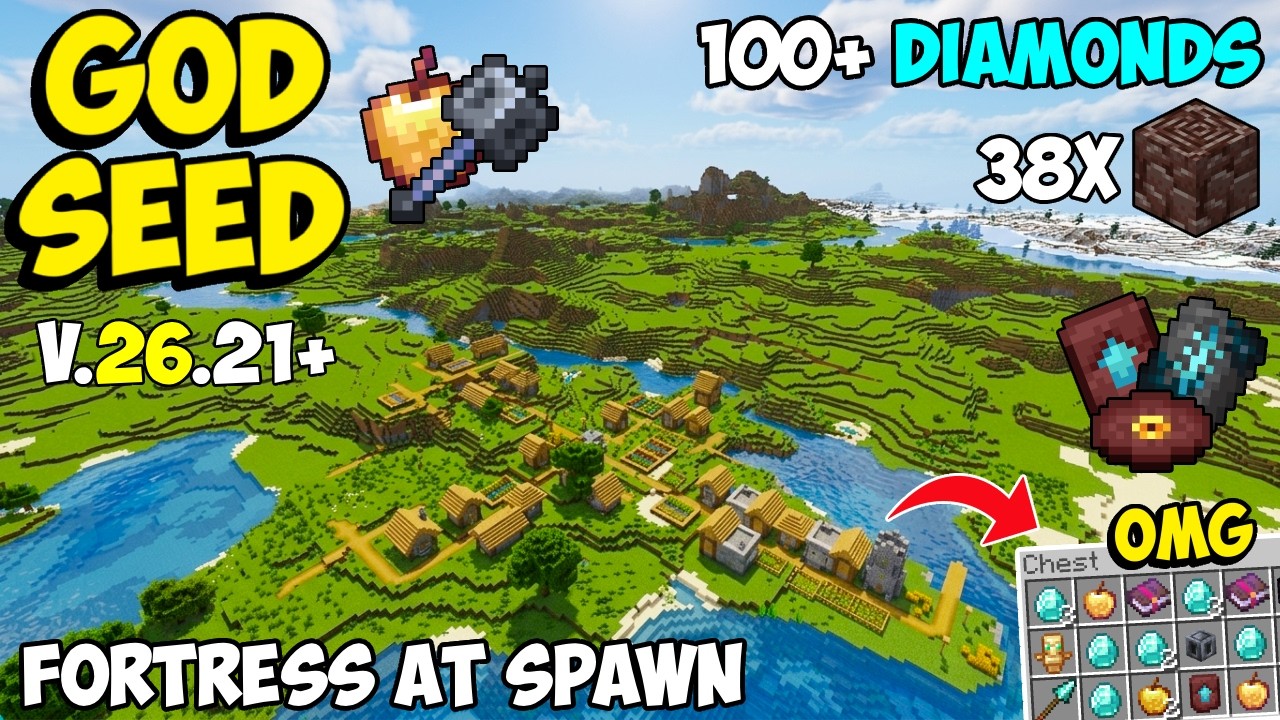 🔥Ultimate [God Seed] For Minecraft 26.21+ Bedrock & PE | Huge Village Seed + Sulfur Caves