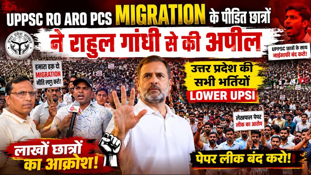 UPPSC PCS RO AE के MIGRATION और Lekhpal UPSI पीड़ित छात्र ने राहुल गांधी CHHATRON KI GOONJ