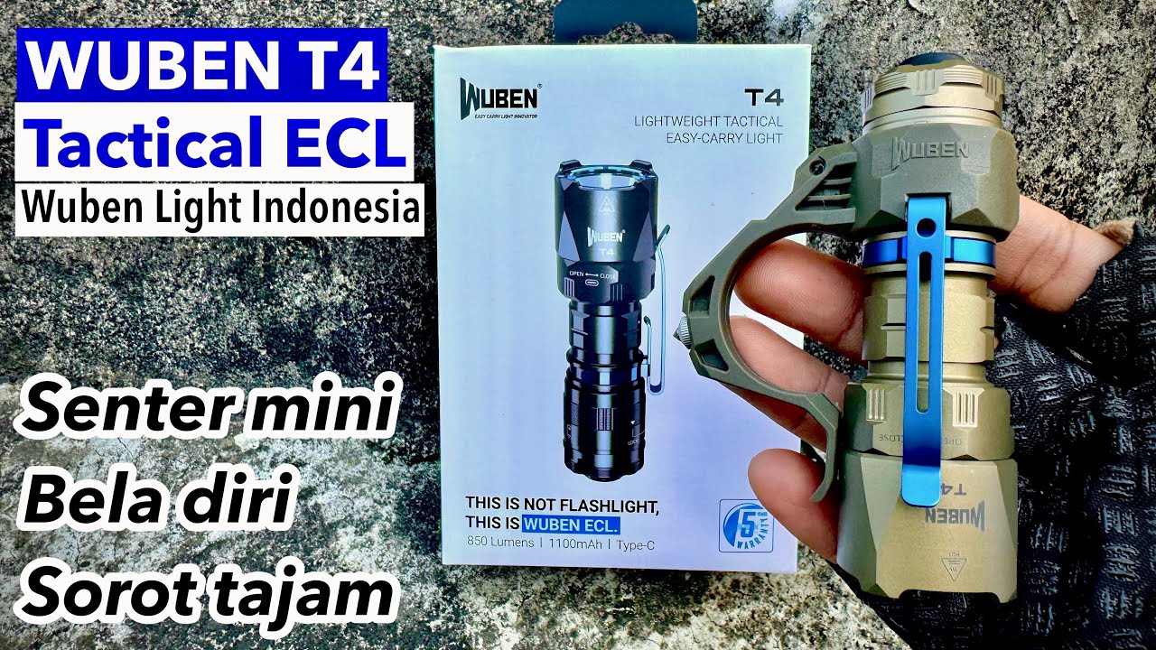 ECL Wuben T4 Desert Tan senter mini thrower kelas tempur