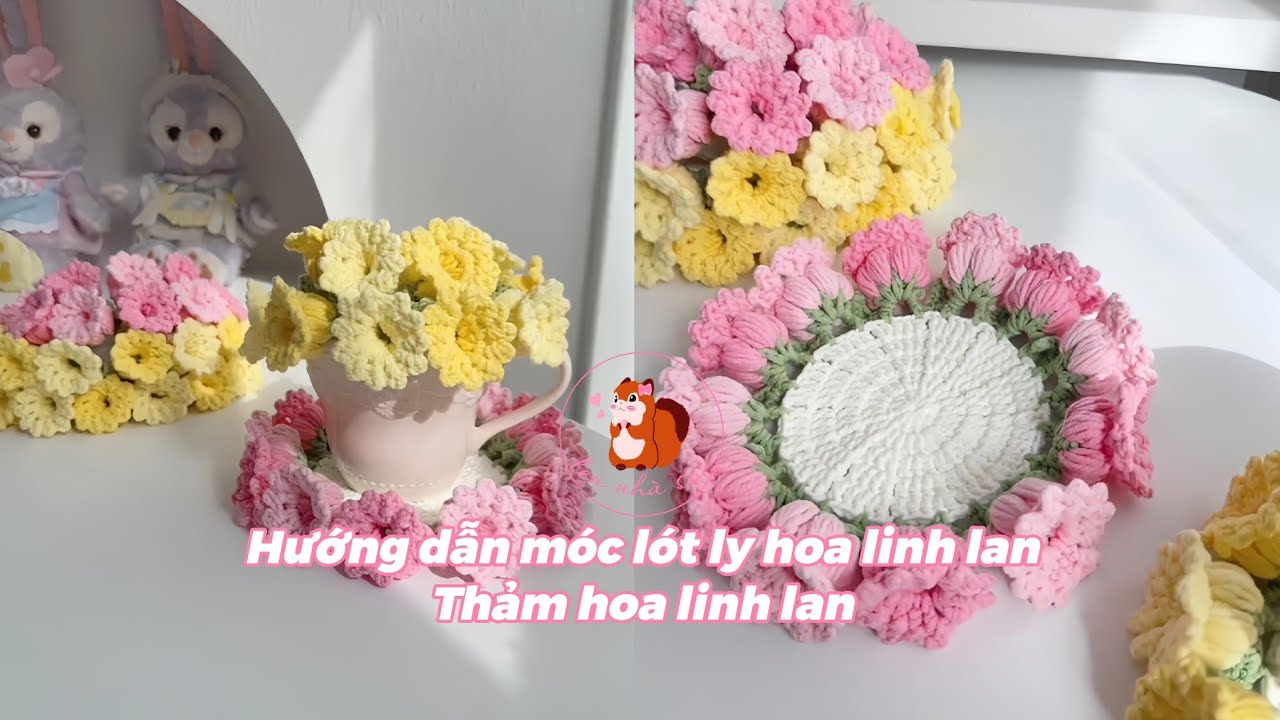 Hướng dẫn m&oacute;c l&oacute;t l&yacute; hoa linh lan, thảm hoa linh lan, c&aacute;ch tăng size - Lennhasoc