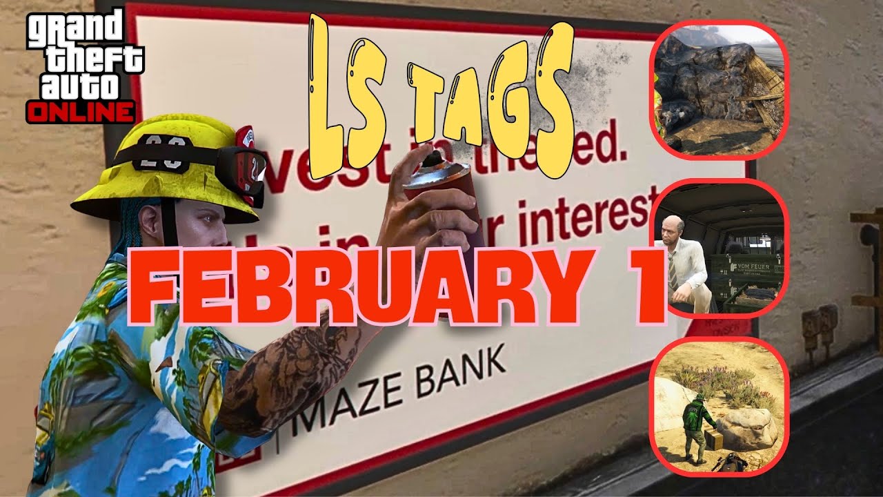 LS TAGS, SHIPWRECK & GUN VAN Locations -FEBRUARY 1| GTA ONLINE