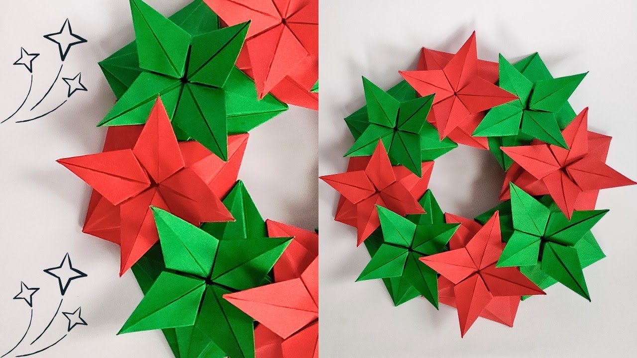 Origami CHRISTMAS WREATH | How to make a paper wreath