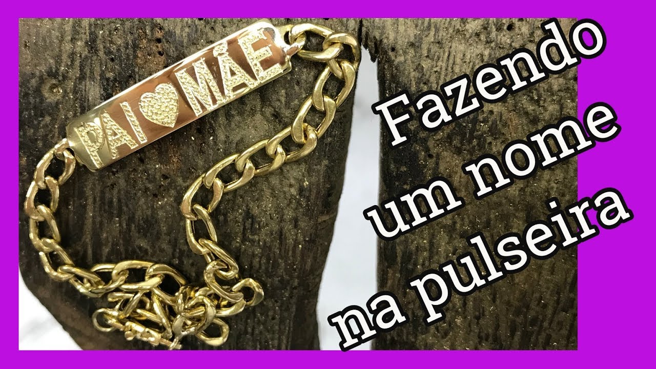 Fazendo um nome trabalhado na pulseira