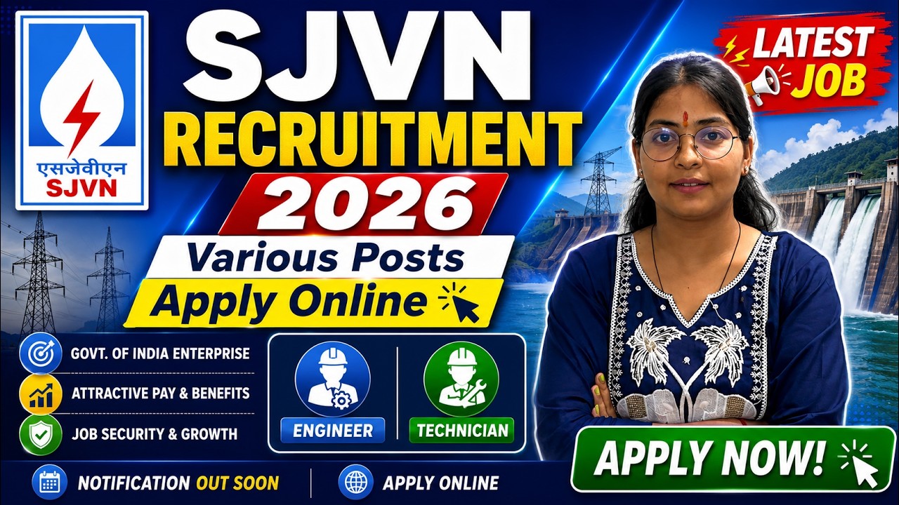 SJVN Various Post Recruitment 2026 notification has been released