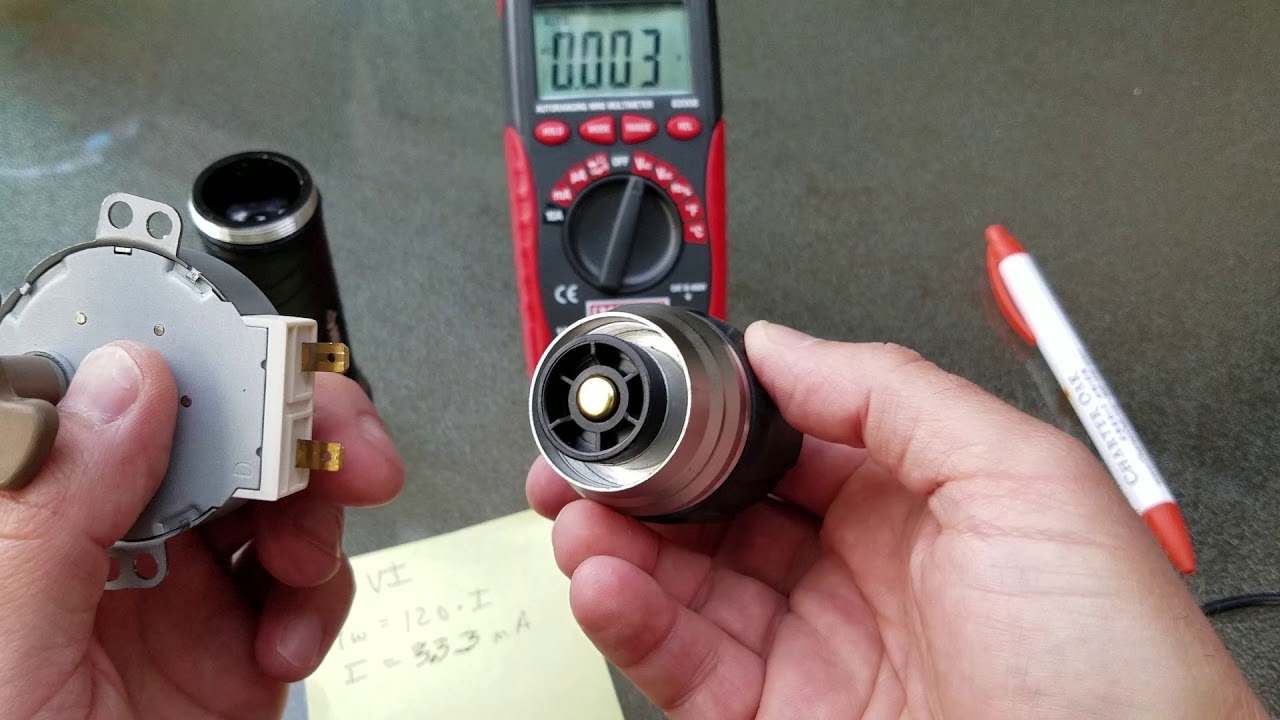 Repurposing Microwave Turntable Motor to Power a Flashlight