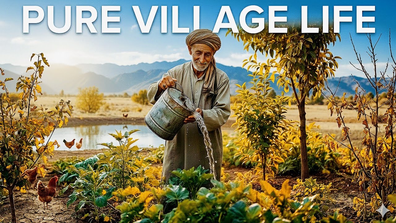 Old Man Watering Trees in an Iranian Village | Pure & Peaceful Rural Life (Poruzak) 2026