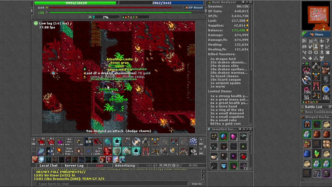 EK 649 ARNOLDXP #217 CUÁNTOS TIBIA COINS SE PRODUCEN EN DRAKENS (skill Axe 119)