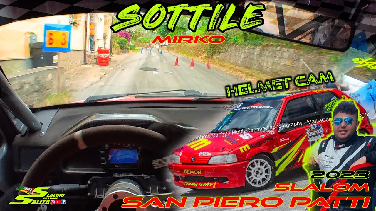 SLALOM SAN PIERO PATTI 2023 // PEUGEOT 106 RALLYE A1400 SCREAMING // HELMET CAM MIRKO SOTTILE