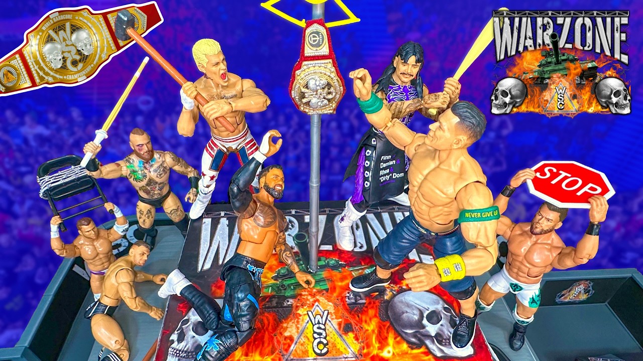 8-Man Warzone WWE Action Figure Match - Hardcore Championship