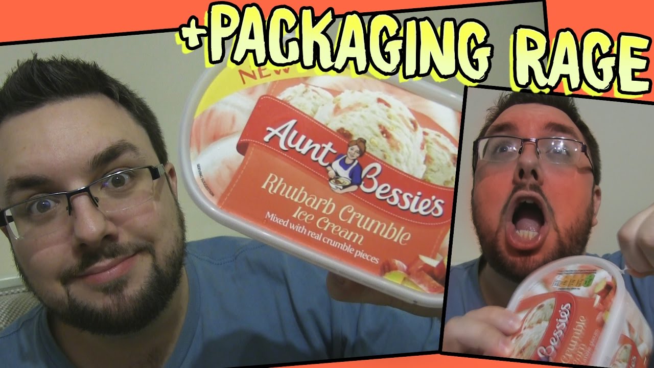 Aunt Bessies Rhubarb Crumble Ice Cream Review & PACKAGING RAGE