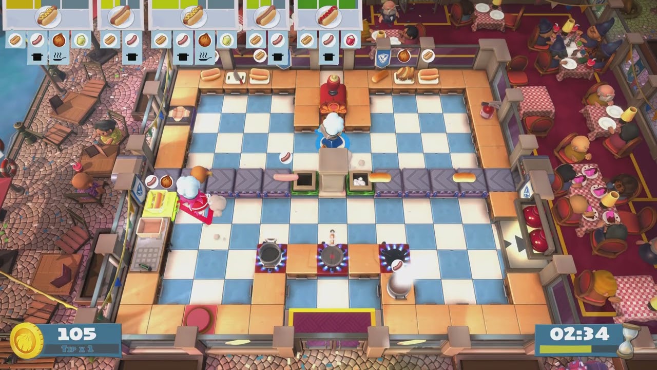 Overcooked! Extra Timmings - The World Food Festival | Level 2-2