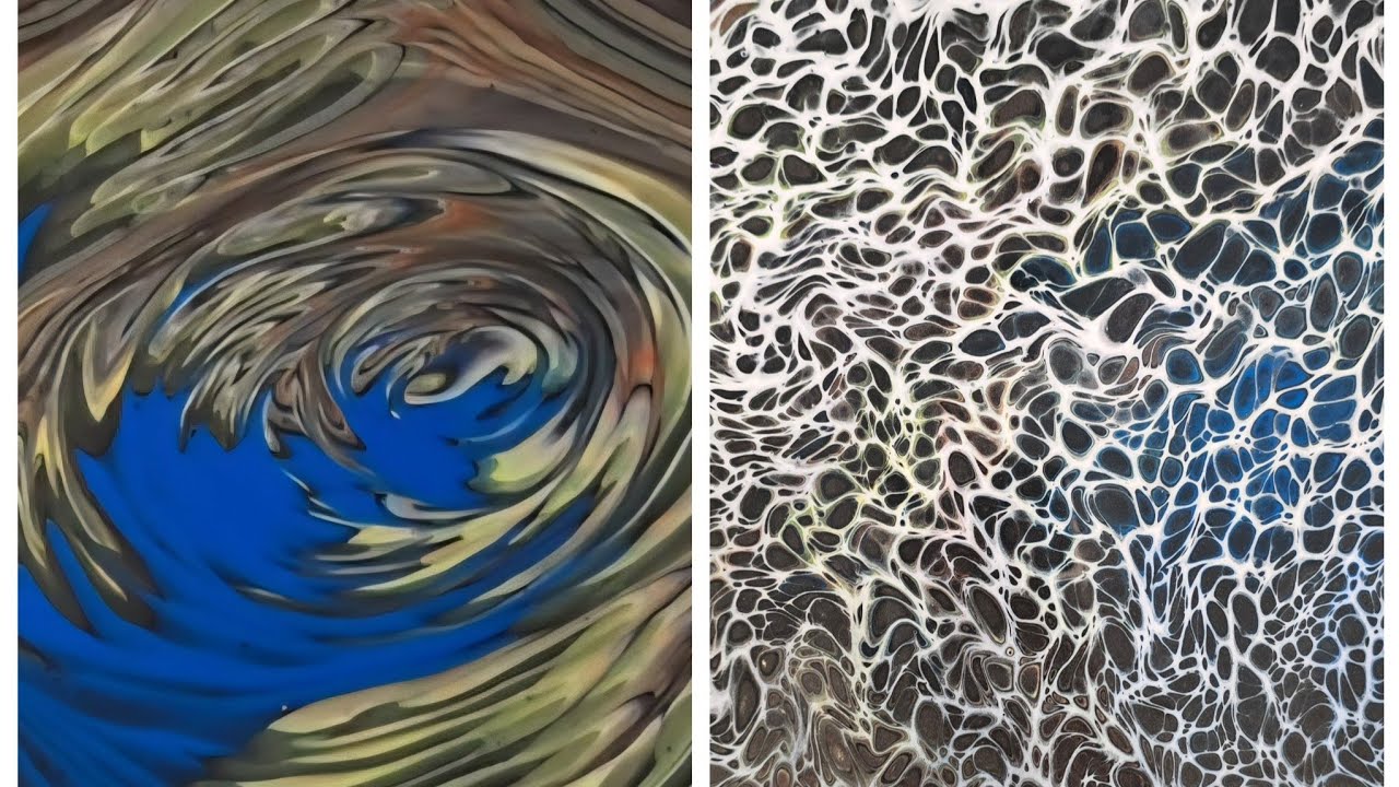 (623) ACRYLIC POURING TUTORIAL - Ready Mixed Paints - Two Paintings in One - STRAIGHT and SWIPE
