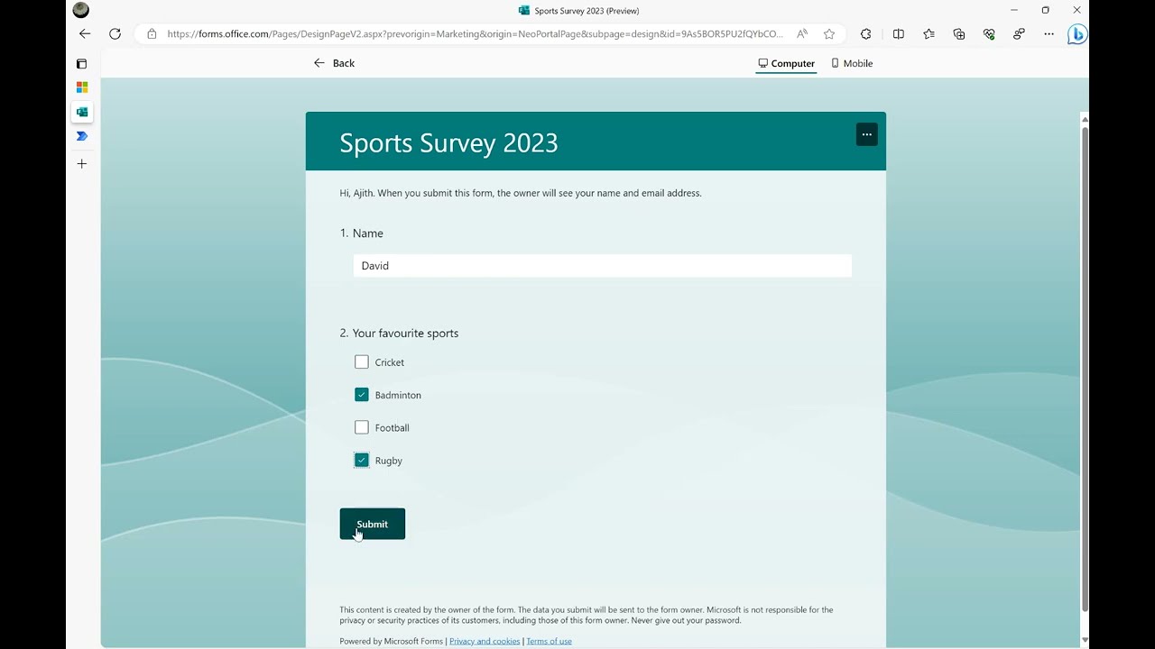 Power Automate — как извлечь значения из ответов с несколькими вариантами ответов Microsoft Forms?