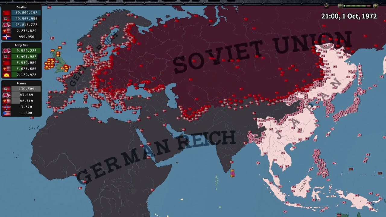 HOI4 AI Battle Royale Timelapse: 200 Million Casualties – A War Beyond Imagination!