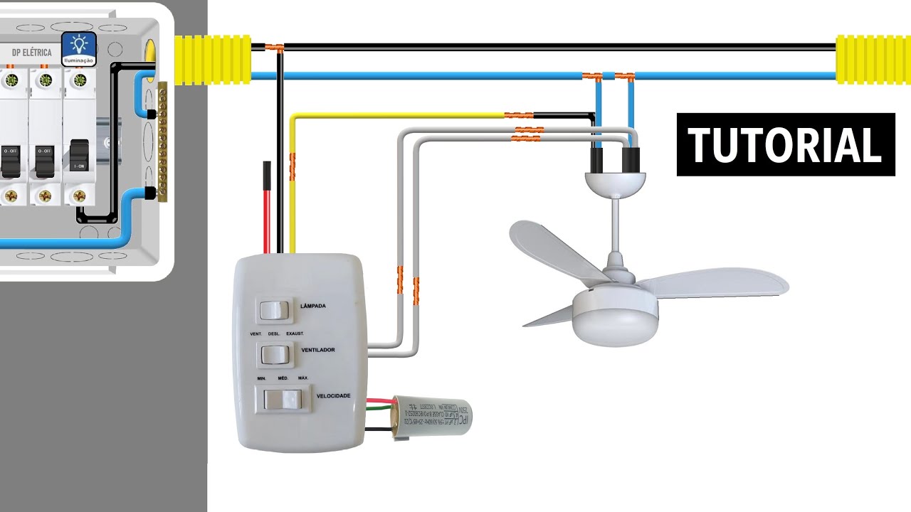 Como instalar VENTILADOR DE TETO com lâmpada