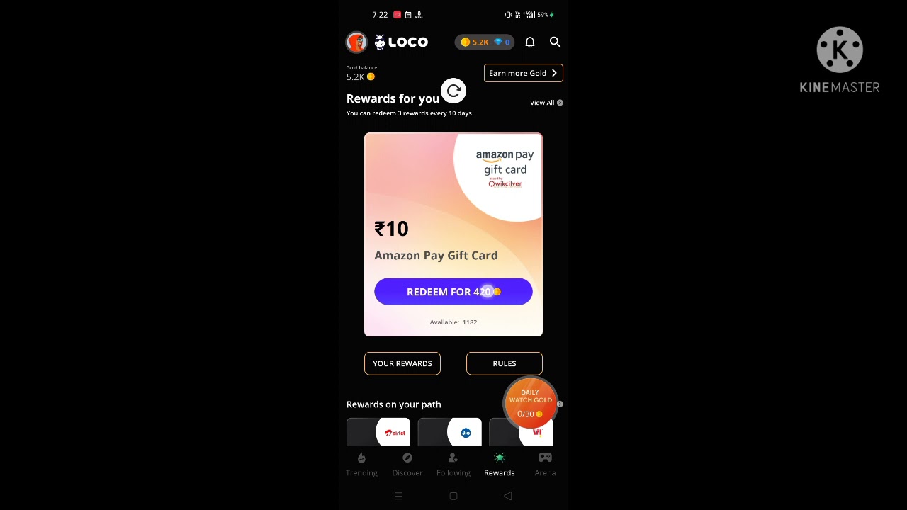 Loco app rewards available go and redeem fast || loco app rewards aa gya|| #loco #locorewards