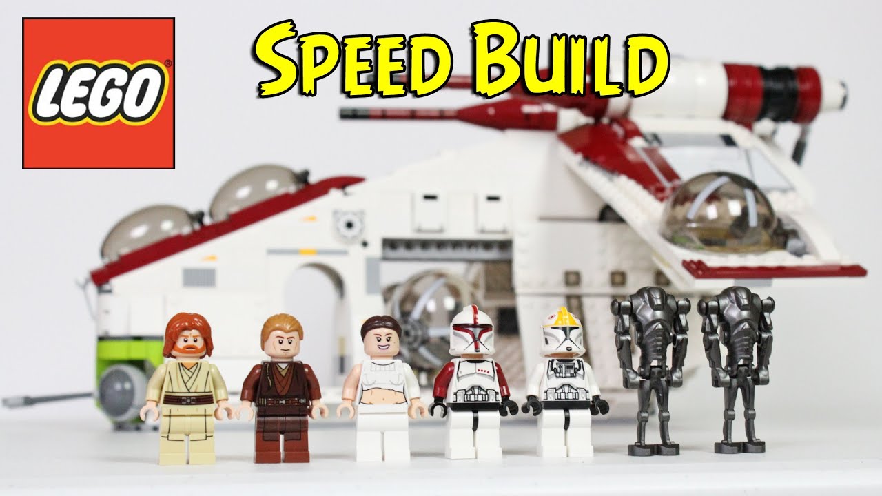 LEGO Star Wars Republic Gunship Review Speed Time Lapse Build 75021