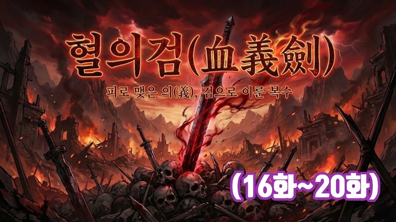 [정통무협]  혈의검(血義劍) 평범한 농부 아들이 숨겨왔던 전설의 가문 혈통 그리고 시작된 피의 복수. (16화~20화)