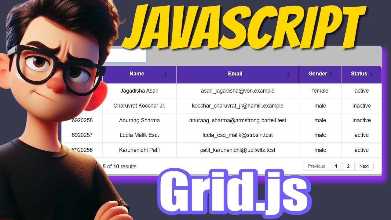 Tablas ¡fácil y rápido! con Grid Js
