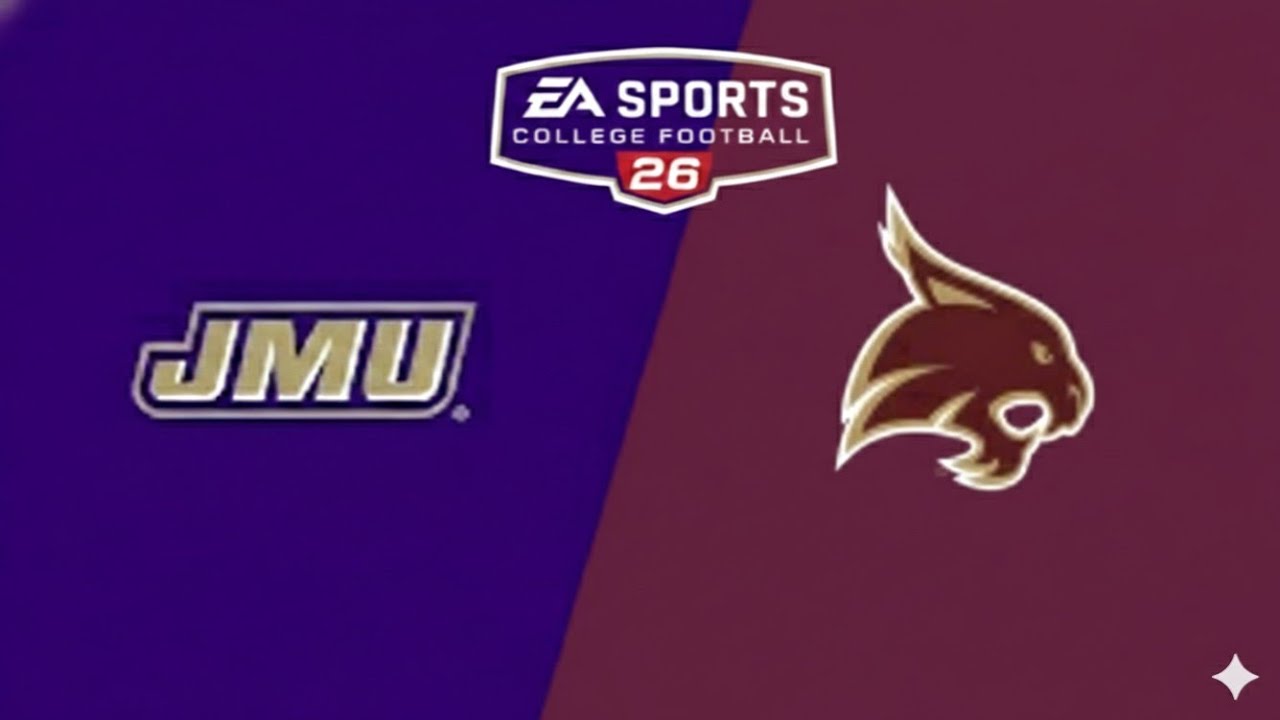 EA SPORTS College Football 26 (week ten) James Madison at Texas State simulation.