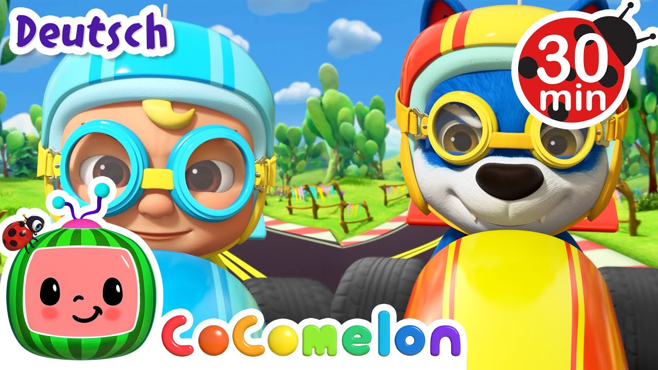 Go Kart Rennen Lied  | CoComelon - JJ's Animal Time Deutsch | Cartoons und Kinderlieder