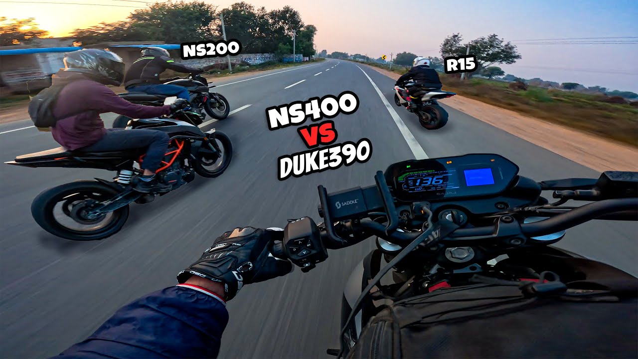 Pulsar Ns400 vs Duke390 Rolling Race | Ns200 - R15 - Xpulse