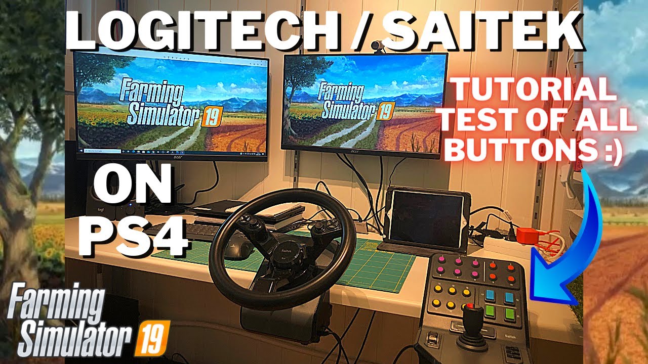 ТЕСТ: Боковая панель Logitech/Saitek &mdash; Тестирование всех кнопок &mdash; Farming Simulator 19 &mdash; PS4