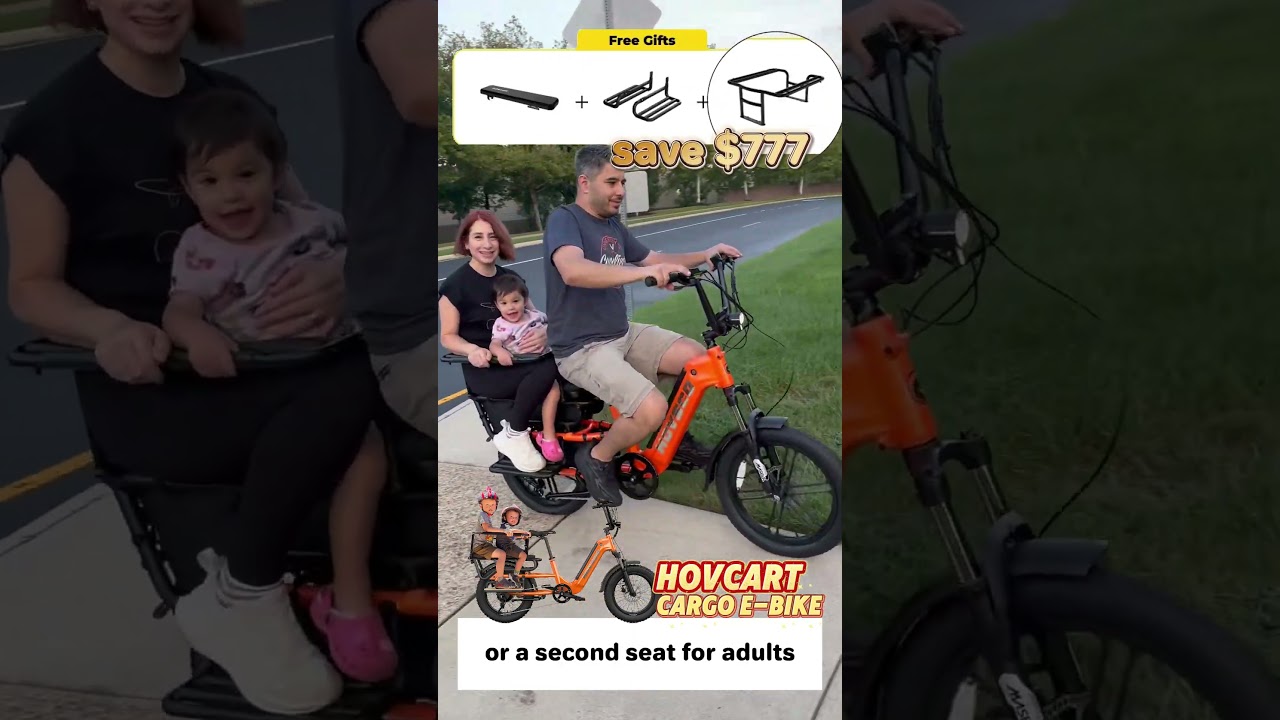 A cargo e-bicycle can meet the needs of a family of three for short trips
